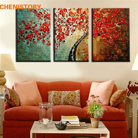 Buy Best Unframed Panel Red Wishing Tree Handpainted Textured Palette