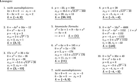 Lösen quadratischer Gleichungen
