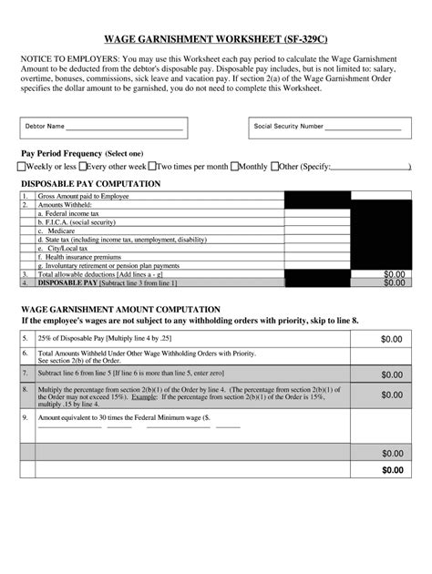 Sf 329c Form Wage Garnishment Fill Online Printable Fillable Blank