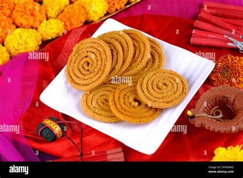 Indian Traditional Snack Chakli A Spiral Shaped Chakali Or Murukku Indian Traditional Tea Time