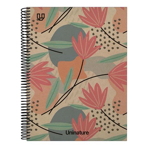 Cuaderno Tapa Dura A4 80H 4x4mm UniNature flores Grafoplás