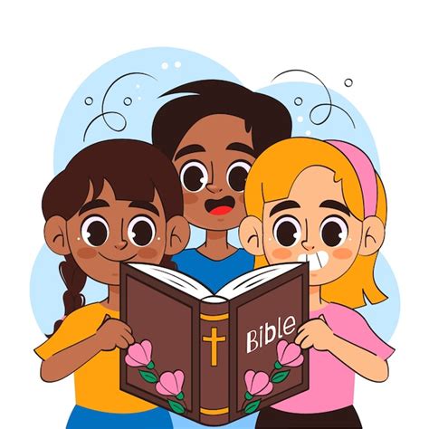 Child Reading The Bible Clipart