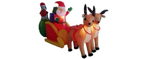 Christmas Outdoor Inflatable Santa and Sleigh Decoration