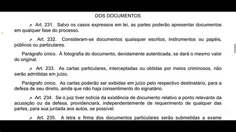 Código processo penal Art 231 a 239 voz humana YouTube