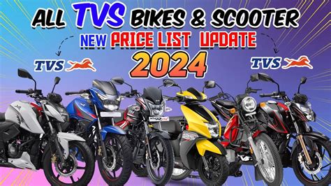 Tvs All Bikes And Scooty Price List 2024 In India🔥tvs All Bikes Latest