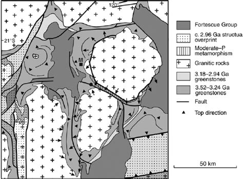 Simplified Geological Map Of Part Of The Pilbara Craton Showing Broad