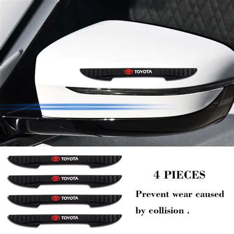 4pcs Car Door Anti Collision Strip Rearview Mirror Protection Sticker