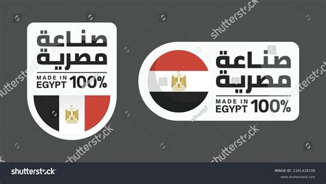 Made Egypt Logo Icon Arabic English Stock Vector Royalty Free