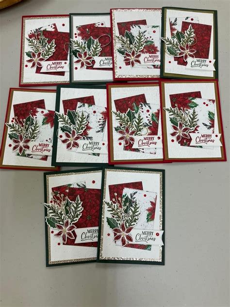 Handmade Christmas Cards With Red And Green Accents