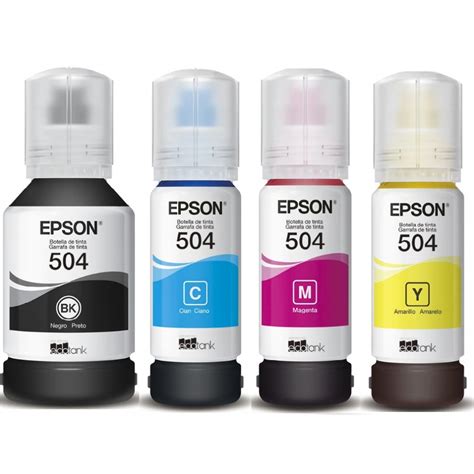 Kit 4 Tintas Epson T504 L4150 L4160 L6161 L6171 L6191 L4260 L14150