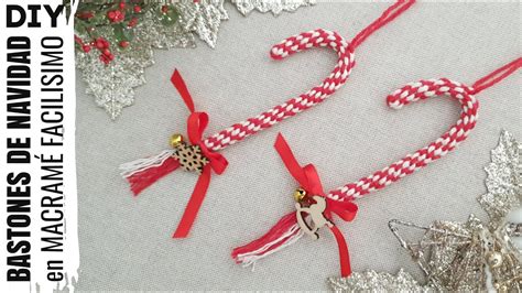 DIY COMO HACER BASTONES DE NAVIDAD EN MACRAMÉ ADORNOS NAVIDEÑOS CON