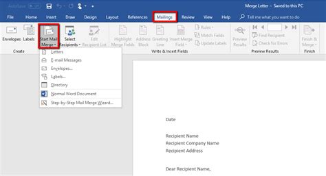 How To Perform A Mail Merge In Word Using An Excel Spreadsheet