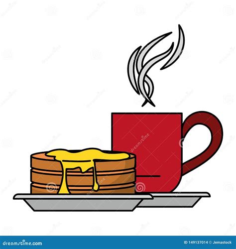 Pancakes And Coffee Mug Stock Vector Illustration Of Disposable