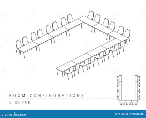 Meeting Room Setup Layout Configuration U Shape Style Cartoon Vector | CartoonDealer.com #71485495