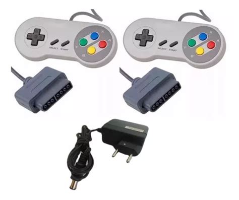 Kit Combo Controles Super Nintendo Snes Fonte Parcelamento Sem Juros