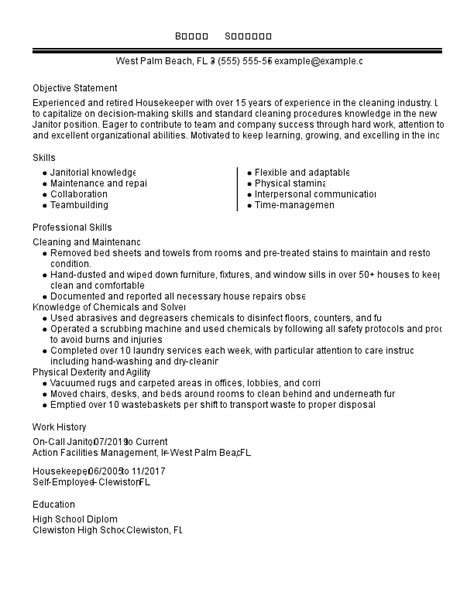 Janitorial Resume Example And Writing Guide Myperfectresume