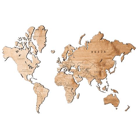 Drewniana Mapa Świata 120x80 Cm Dekoracja • Cena Opinie • Obrazki I