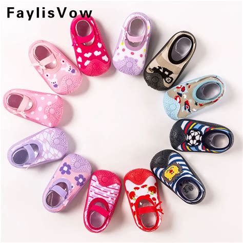 Cute Baby Anti Slip Socks Infant Rubber Sole Slippers Newborn Soft