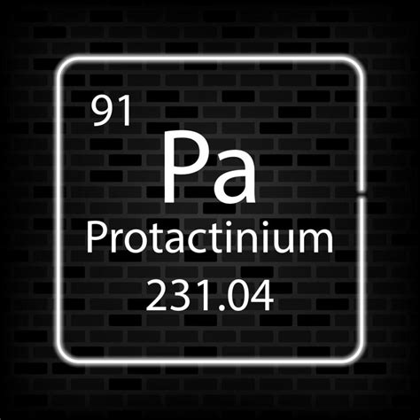 Protactinium Neon Symbol Chemical Element Of The Periodic Table