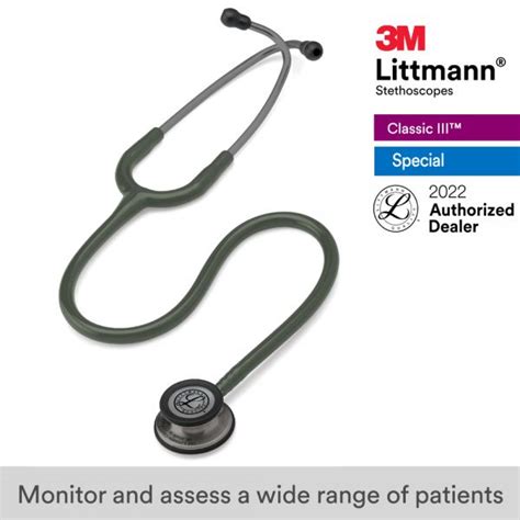 3m™ Littmann® Classic Iii Stethoscope Smoke Finish Dark Olive Green