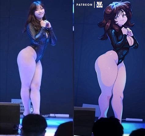 Bluethebone Sakuya Yua Real Life Photo Referenced 1girl Animification Ass Bare Legs