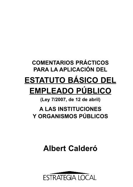 Estatuto B Sico Del Empleado P Blico Albert Calder