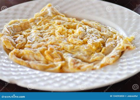 Fried Beaten Egg Or Omelet Or Omelette Stock Photo Image Of Fried