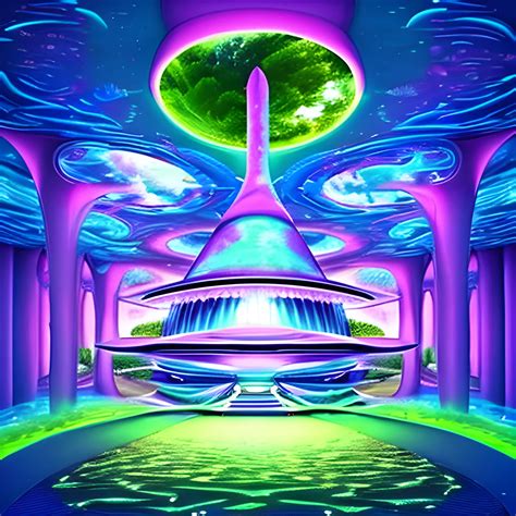 Future World Dream Escape Trippy Arthub Ai