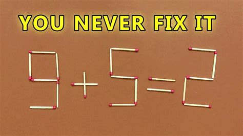 Fix The Equation By Moving Stick Tricky Matchstick Puzzles With