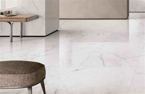 Carrara Super White Marble Porcelain Tile 12 Mm Thickness Acid Resistant