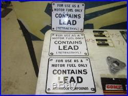 3 Very Nice Porcelain Gas Pump Signs Contains Lead Original Texaco ...