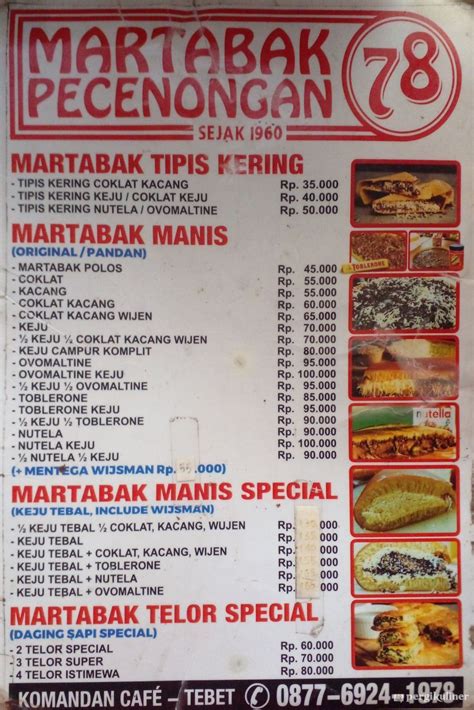 Selalu Diperbarui Menu Martabak Pecenongan Tebet