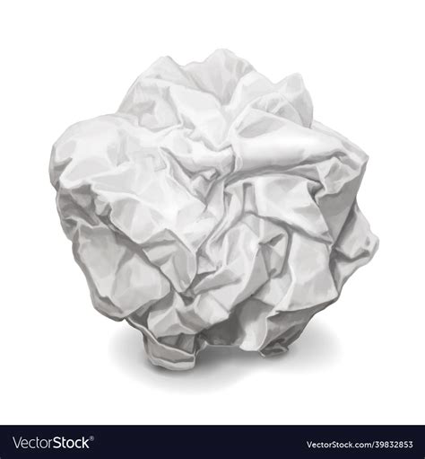 Crumpled paper realistic wrinkled paper ball Vector Image