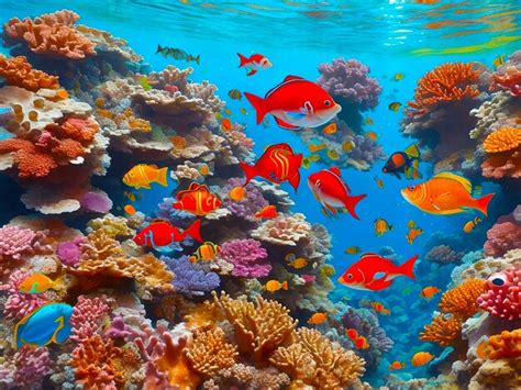 Premium Ai Image Multi Colored Fish Swimming In A Vibrant Coral Reef