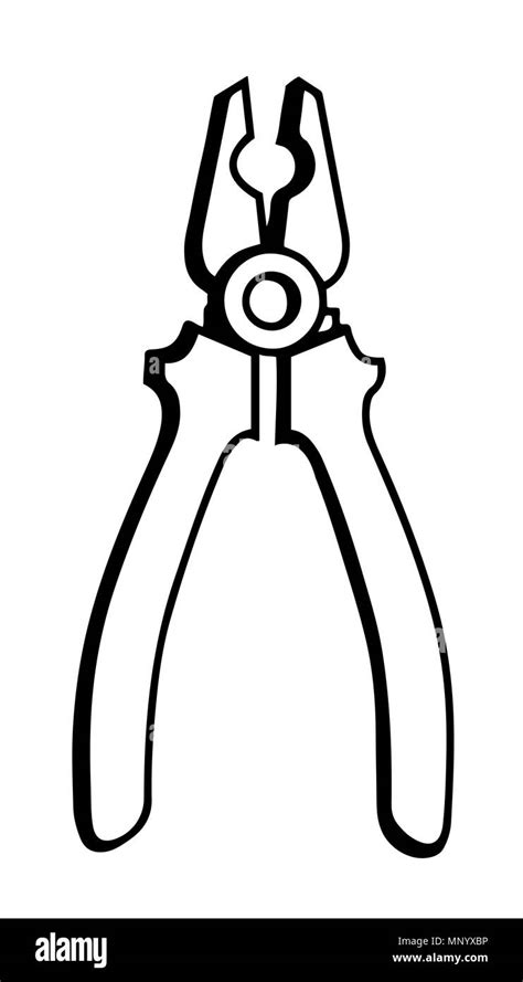 Pliers Hand Drawn In A Graphic Style Vintage Vector Sketch