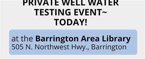 Private Well Water Testing Today Village Of Barrington Hills