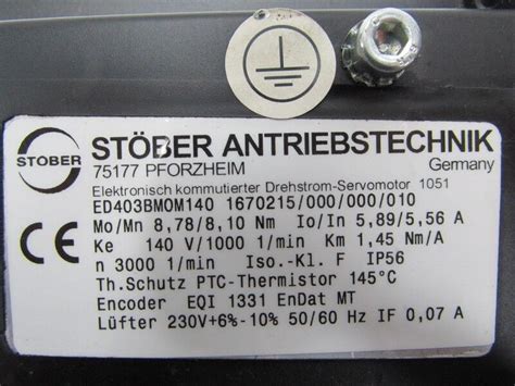 Stöber Servomotor ED403BM0M140 5 56A 3000min1 unbenutzt eBay