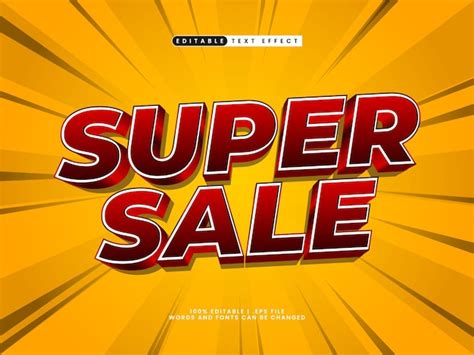 Premium Vector Super Sale Editable Text Effect