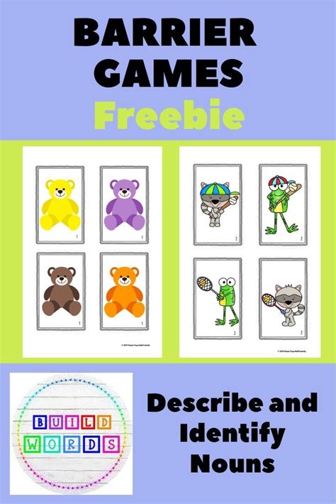 Contrasted Nouns Barrier Games With Speaker Rubric Free Speech Therapy Activity Language