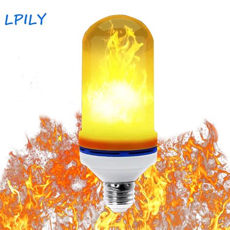 LPILY E27 LED Flame Effect Fire Light Bulb Flickering Flame Lamp led ...