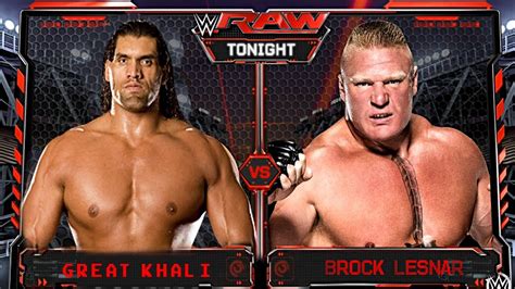 Wwe Brock Lesnar Vs The Great Khali Full Match Raw Youtube