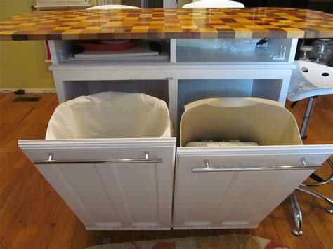 Kitchen Island With Trash Compartment