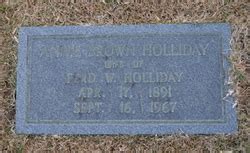 Annie Brown Holliday M Morial Find A Grave