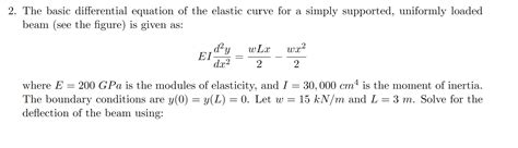 basic differential equation   elastic curve cheggcom