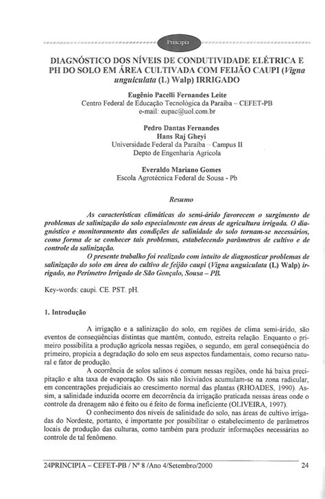 Pdf Diagn Stico Dos N Veis De Condutividade El Trica E Ph Do Solo Em