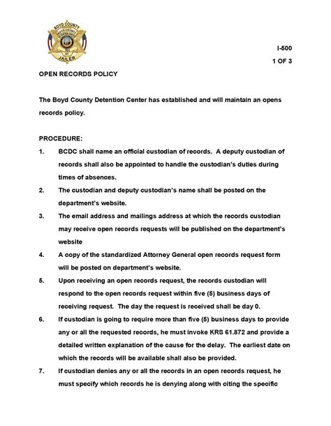 Open Records Policy - BCDC | My Website