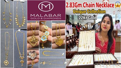 Malabar Gold Chain Necklace Starts 2 83Gm Rs 18K Designs Light Weight