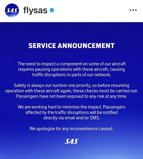 Sas Cancels Multiple Flights Over The Weekend Due To Necessary