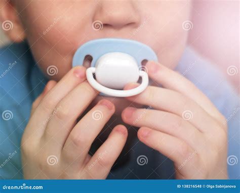 Baby Pacifier In Mouth Stock Photo Image Of Baby Cutie