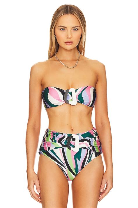 Patbo Delos Bandeau Bikini Top In Black Multi Revolve